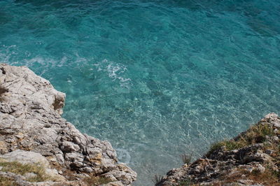 High angle view of sea shore