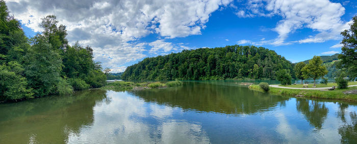 Panoramic view of lake against sky