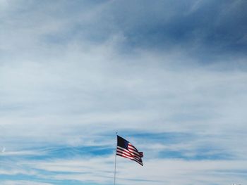 Low angle view of american flag