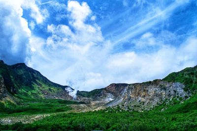 Scenic view of mountains against sky