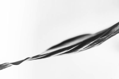 Close-up of barbed wire against white background