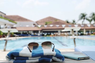 Swimming pool against sky