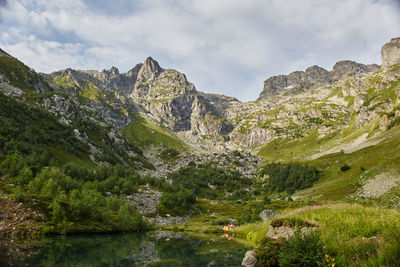 Scenic view of mountains against sky