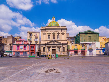 View of historical building against blue sky