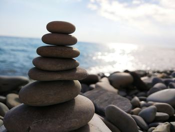 Stack of stones on beach