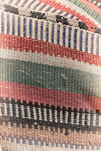High angle view of multi colored pencils on rug