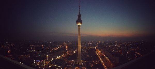 Illuminated city at night