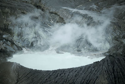 Panoramic view of volcanic mountain