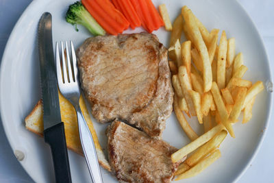 Close-up of meal served in plate