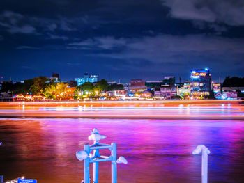 Illuminated city at night