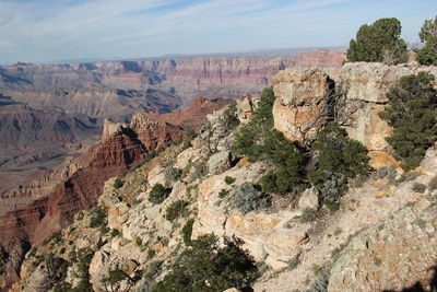 Scenic view of rocky mountains