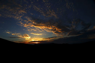 Scenic view of dramatic sky during sunset