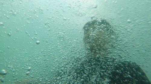 Close-up of man swimming in sea