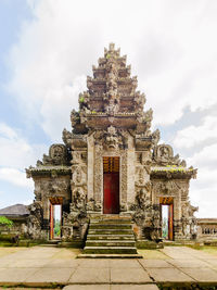 Exterior of temple against sky