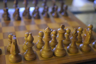 Close-up of chess pieces