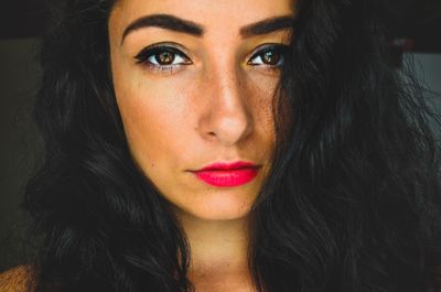 Close-up portrait of young woman