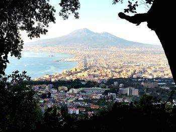 Aerial view of townscape against sky