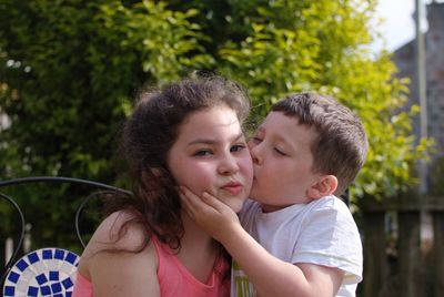 Portrait of mother and girl