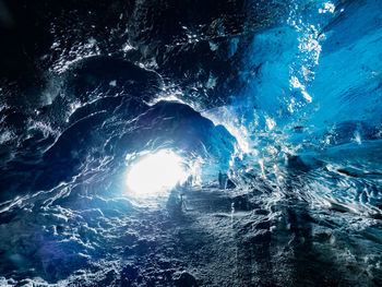 View from inside glacier cave