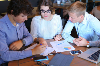 Business colleagues working at office