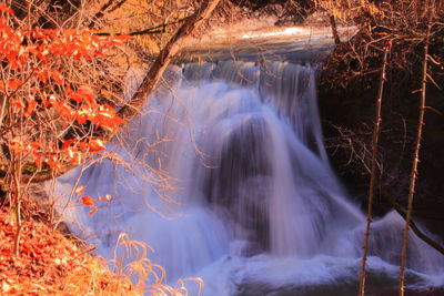 Scenic view of waterfall