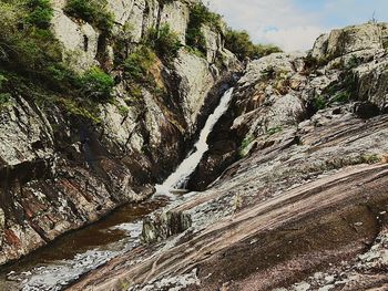 Scenic view of rock formation amidst trees