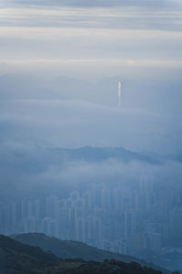 Aerial view of cityscape against sky