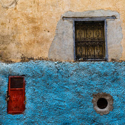 Close-up of closed door of building