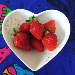 Close-up of strawberries in bowl