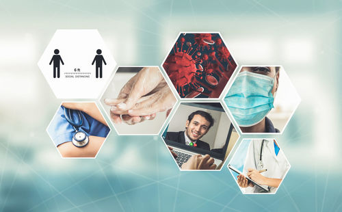 Digital composite image of people photographing