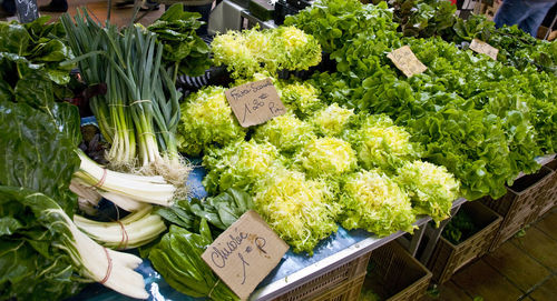 View of vegetables in market stall