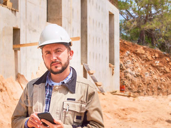 Man working at construction site