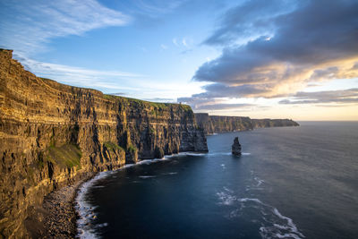 Long term exposure of late evening light at cliffs of moher