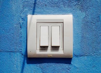 Close-up of blue door