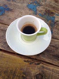 Close-up of coffee on table