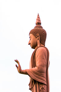 Low angle view of statue against clear sky