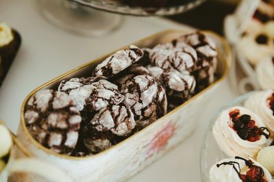 Close-up of food on table