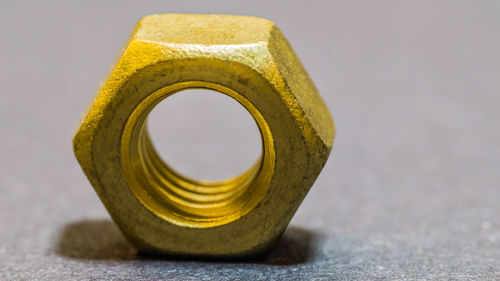 Brass nut close up