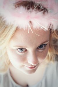 Close-up portrait of smiling girl