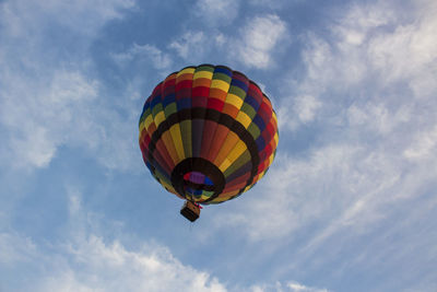 Low angle view of hot air balloon against sky