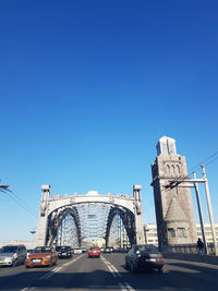 View of bridge against blue sky