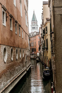 Canal passing through city buildings