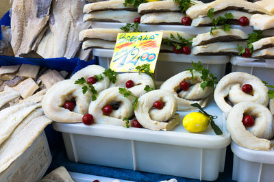 Various food for sale in store