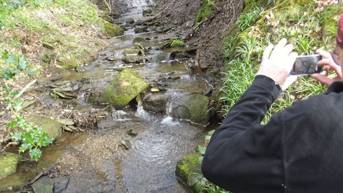 Woman standing in water
