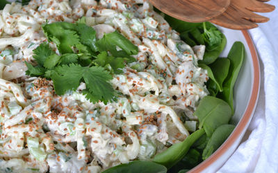 High angle view of salad in plate