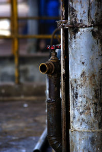 Close-up of rusty machine part