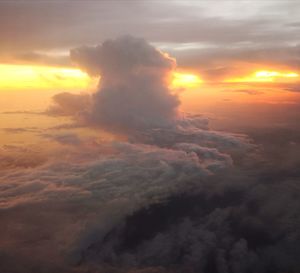 Low angle view of cloudscape against sky during sunset