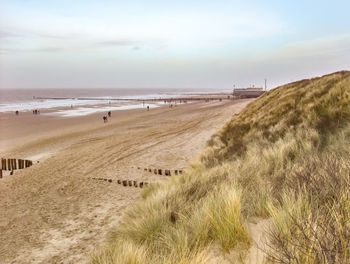 Scenic view of beach against sky