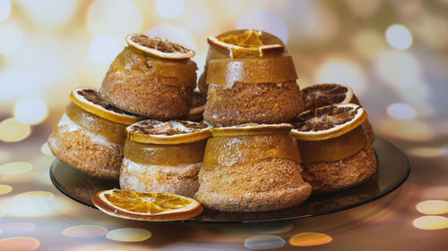 Close-up of cake on table