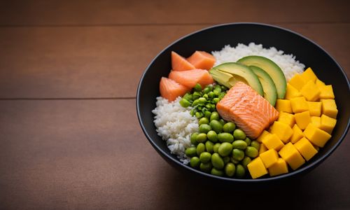 High angle view of food in bowl on table